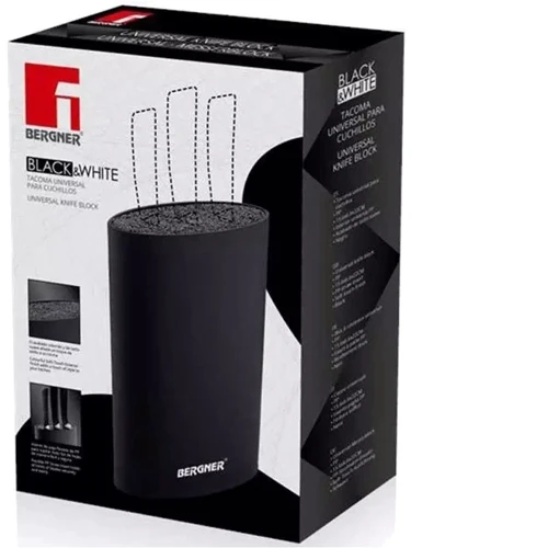 Подставка для ножей Bergner Black & white BG-3997-BL 15.6х6.6х22 см (00000025215) фото 3
