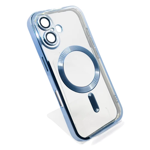 Чехол для iPhone BeCover Chrome Case with MagSafe Sierra Blue for iPhone 16 Plus (712077): Цвет голубой