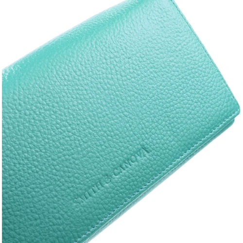 Женский кошелек Smith&Canova бирюзовый (FUL-28609-peacock): Материал Натуральная кожа