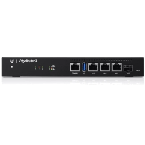 Маршрутизатор Wi-Fi Ubiquiti ER-4: Інтерфейс підключення (LAN-порт) 3x 1000BaseTX (RJ45), 1x SFP (1.25G)