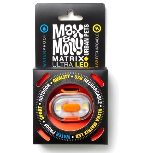 Ліхтарик Max & Molly Matrix Ultra LED - Safety light-Orange Cube (4894512014565): Призначення Для всех пород