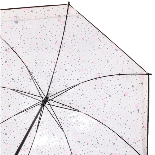 Парасолька-тростина жіноча механічна Happy Rain прозора (U40983): Тип ручки Крюк