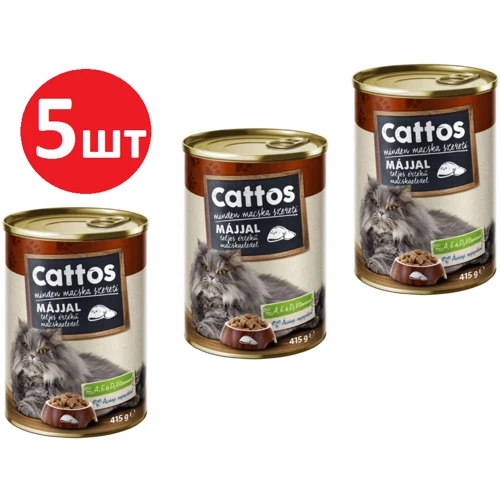 Влажный корм Cattos для взрослых кошек с печенью 5х415 г (5999883273074)