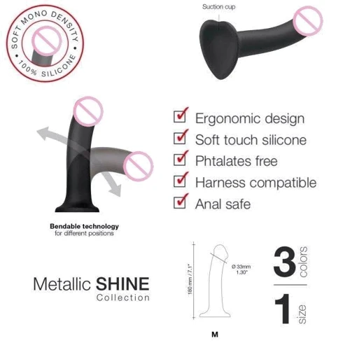 Насадка для страпона Strap-On-Me Mono Density Dildo Violet M