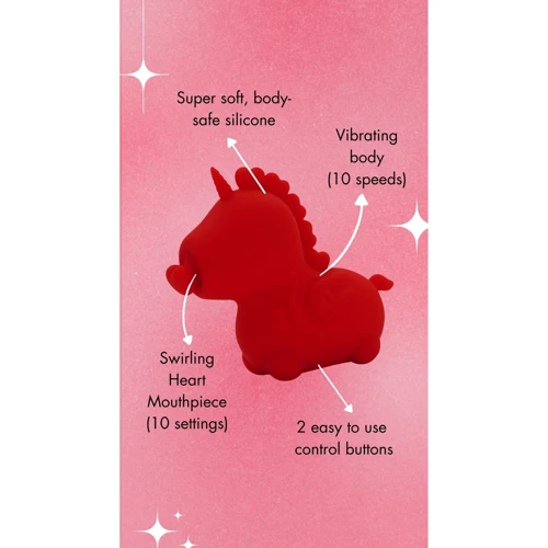 Вібратор-єдиноріжка Unihorn - Cupid's Beau, що масажує язичок-серце