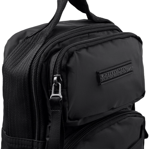 Мужская сумка-слинг Volunteer черная (VT-1713-21-black): Тип ручки Короткая ручка, Плечевой ремень