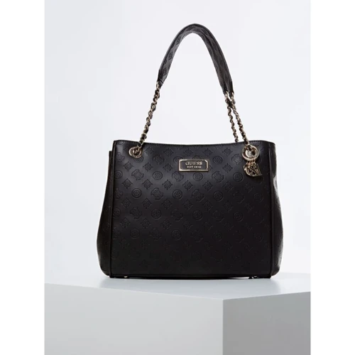 Женская сумка тоут Guess Logo Love Girlfriend Carryall черная (HWSG7662230-BLA)