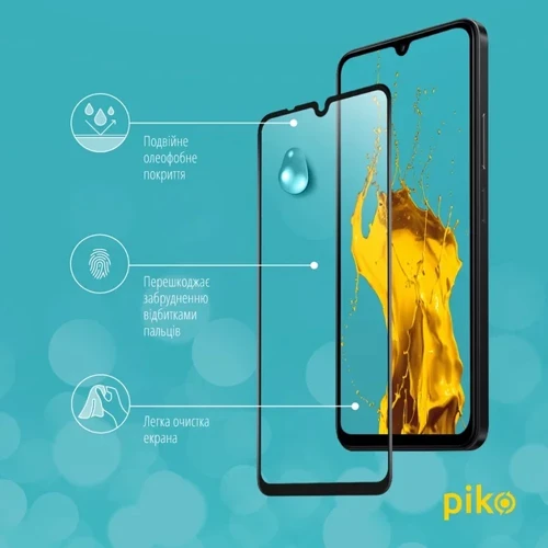 Piko Tempered Glass Full Glue Black for Poco C75: Цвет черный