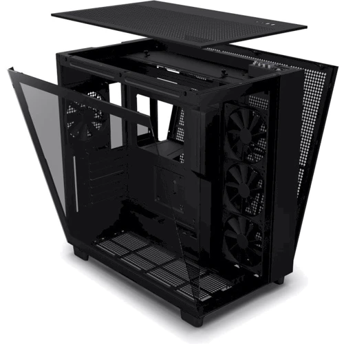 Корпус NZXT H9 Flow Matte Black (CM-H91FB-01): Матеріал передній панелі Загартоване скло
