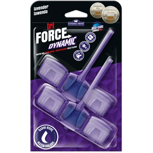 Блок для унитазов General Fresh Tri-Force Dynamic ароматический, Лаванда 2x45 г
