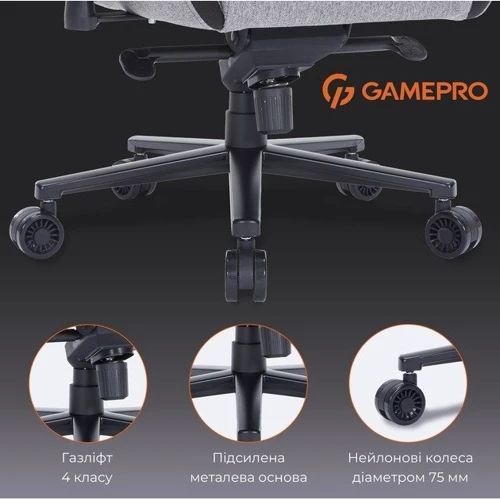 Ігрове крісло Gamepro GC900DB Size XL Fabric Dark Grey фото 17