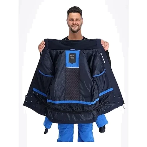 Гірськолижна куртка CMP Man Jacket Zip Hood (33W0887-N950) 54 синя з капюшоном фото 6