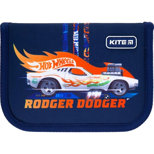Пенал без наполнения Kite Education Hot Wheels HW21-621, 1 отделение, 1 отворот
