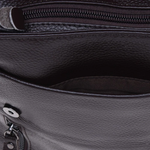 Чоловіча сумка планшет Borsa Leather коричнева (K17859-brown): Застібка Механічна