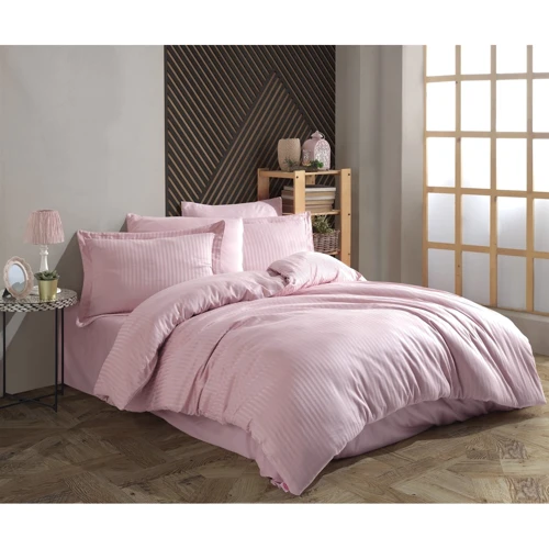 Комплект постільної білизни HOBBY Exclusive Sateen Diamond Cizgili євро пудра (602039_2,0)