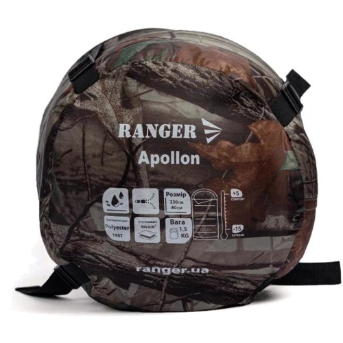 Спальный мешок Ranger Apollon Camo (RA6639): Тип кокон