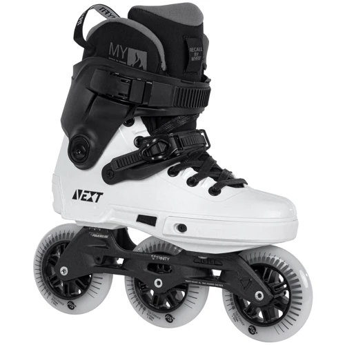 Роликовые коньки Раздвижные ролики Powerslide Next Black White 100, 46,0-47,0 (908367): Тип раздвижные