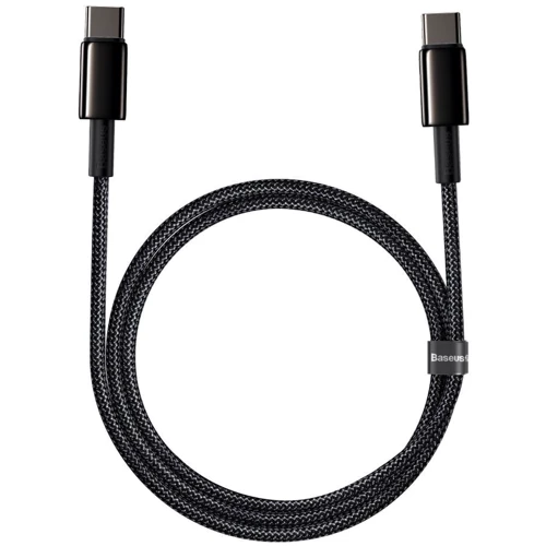 Кабель Baseus Cable USB-C to USB-C Tungsten Gold 100W 1m Black (CATWJ-01): Тип USB-C - USB-C