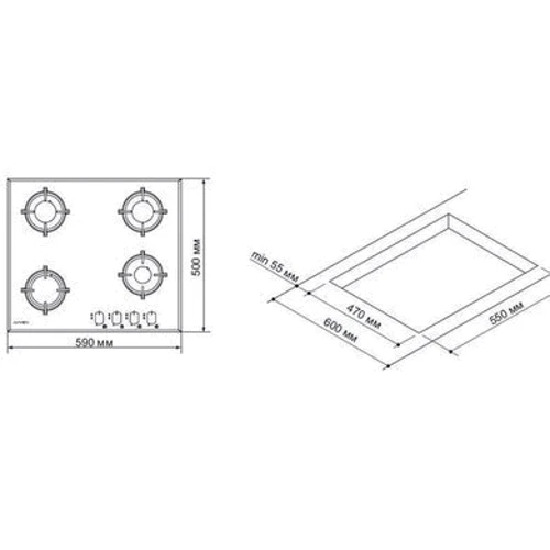 Варочная поверхность газовая Pyramida PFG 646 S Black фото 5