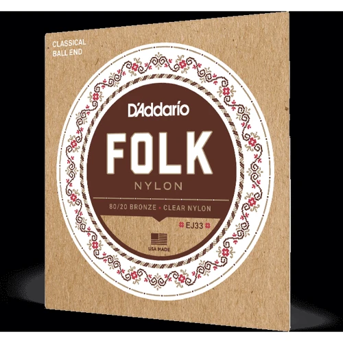Струна для гитар Комплект струн D'addario EJ33 Folk Nylon 80/20 Bronze Ball End Clear Treble: В комплекте Набор из 6 струн
