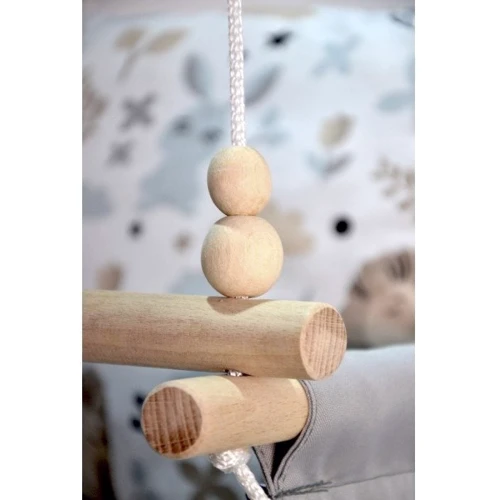 Гойдалки дитячі Лісовий кролик тканинна підвісна сіра