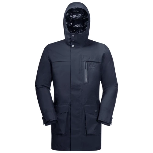 Пуховик Jack Wolfskin Cold Bay Parka M 1113671-1010 48 темно-синій зимовий з капюшоном
