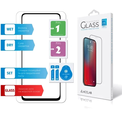 ACCLAB Tempered Glass Full Glue Black для Xiaomi Redmi Note 11T фото 5