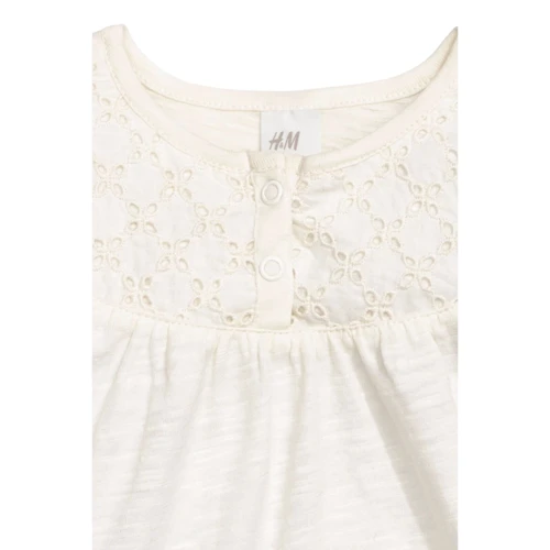 Футболка H&M 3991524 68 см молочная: Пол Девочка