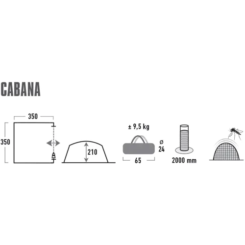 Палатка High Peak Cabana Light grey/Dark grey/Lime (14052)