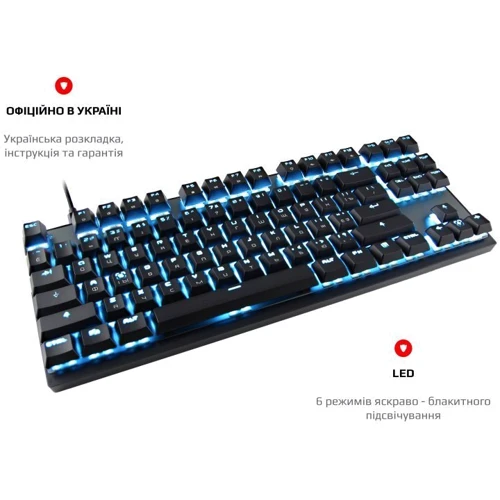 Клавіатура Motospeed GK82 Outemu Blue USB/Wireless Black (mtgk82bmb): Тип клавіатури компактна