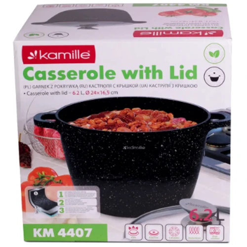 Каструля Kamille 6.2 л 24 см (KM-4407): Обсяг, л 6.2