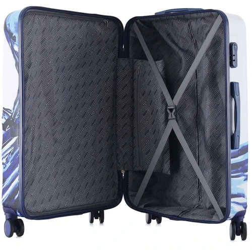 Валіза Semi Line 28" (L) White/Blue Print (T5653-3): Фактура матова, Гладка