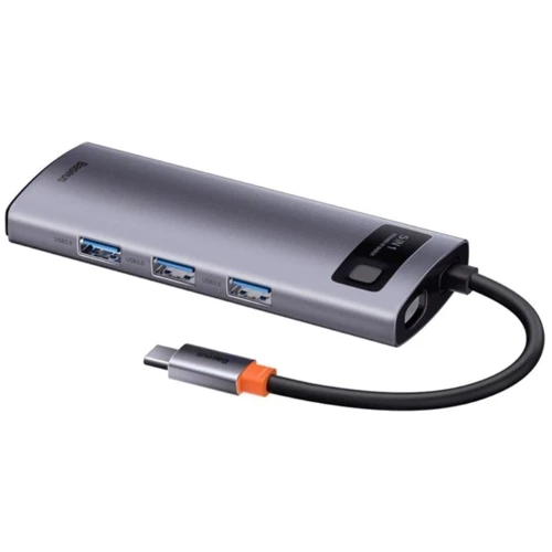 Адаптер Baseus Adapter USB-C to 3xUSB 3.0+HDMI+USB-C PD Gray (WKWG020013) фото 4
