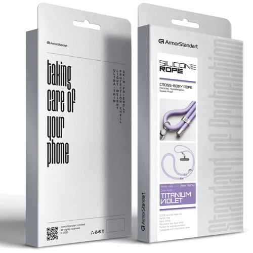 Ремешок для смартфона ArmorStandart Silicone Rope Titanium Violet with Grey holder (ARM76274) фото 5