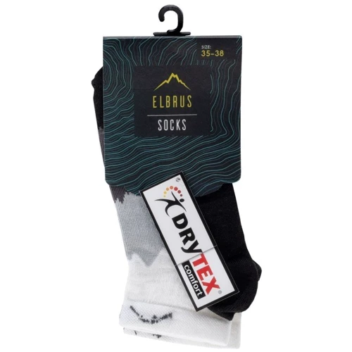 Носки Elbrus Tipin Wo's (TIPIN WOS-BLACK/WHITE/ARUB BLU) 39-42 (25-27) черно-белые фото 2