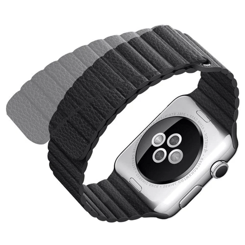 Аксессуар для Watch Fashion Leather Loop Band Black for Apple Watch 38/40/41mm фото 4