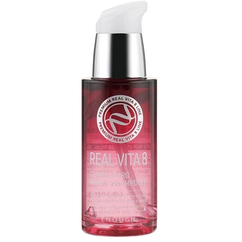 Enough Real Vita 8 Complex Pro Bright Up Ampoule Сироватка для обличчя Вітаміни 30 ml: Час застосування Универсальный