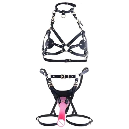 Сбруя со страпоном LOCKINK SEVANDA Queen Sheba Set with Pink Dildo