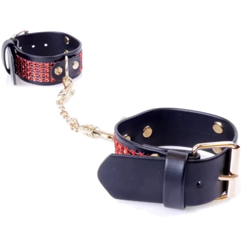 Наручники с кристаллами Fetish Boss Series - Handcuffs with cristals Red (BS3300109)
