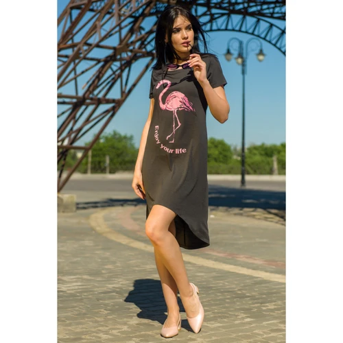 Платье FLFashion Блуа ЗПБ 1143 46 черное повседневное до середины бедра: Состав Вискоза