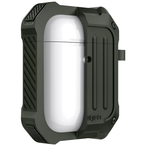 Чехол для наушников Spigen Tough Armor with Belt Military Green (074CS26499) for Apple AirPods 1/2: Особенности С карабином