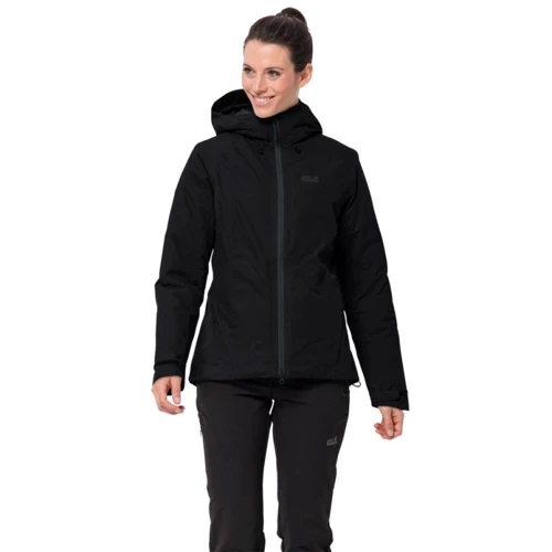Куртка Jack Wolfskin Argon Storm Jacket W 1111591-6000 42 черная зимняя с капюшоном: Сезон Зима