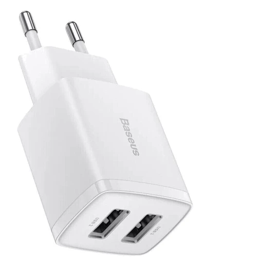 Зарядное устройство Baseus Wall Charger 2xUSB Compact 10.5W White (CCXJ010202)