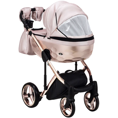 Коляска 2 в 1 Adamex Chantal Star Polar (Pink Gold) шкіра 100% Star 121 (624717): Ширина шасі 60