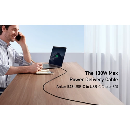 Кабель Anker Cable USB-C to USB-C Powerline III 100W 1.8m Black (А8856021) фото 3