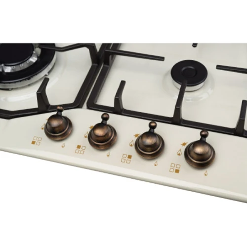 Варочная поверхность газовая Perfelli HGM 61629 IV RETRO: Рабочая поверхность эмаль