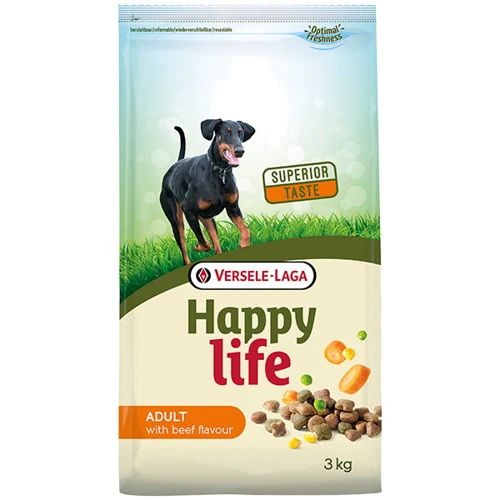 Сухой корм Happy Life Adult with Beef flavouring для собак премиум 3 кг (311035)