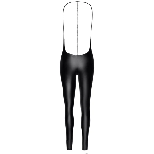 Комбинезон Noir Handmade F306 Mirage catsuit with jewelry rhinestone chain adorning the back Black, L