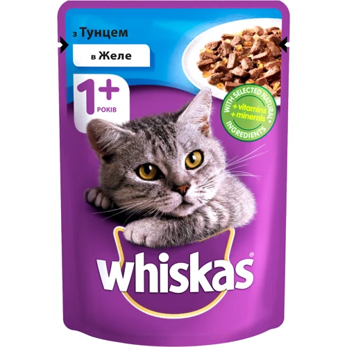 Влажный корм для котов Whiskas с тунцом в желе 100г (4770608253080)