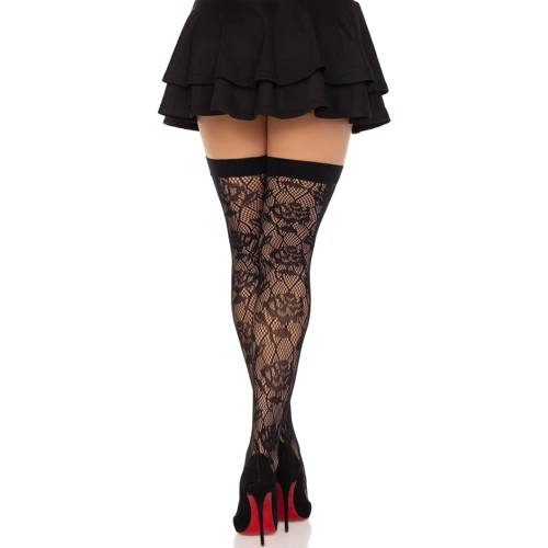 Чулки Leg Avenue Wild rose net thigh highs One Size